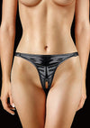 Adjustable Panty With Vibrating Bullet and Pleasure Whole - Black