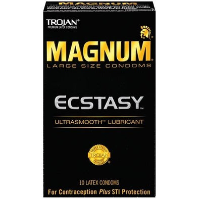 Trojan Magnum Large Size Ecstasy Ultrasmooth Lubricant - 10 Pack Tj64310