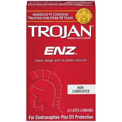 Trojan Enz Non-Lubricated Condoms - 12 Pack Tj90750