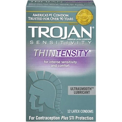 Trojan Sensitivity Thintensity Lubricated Condoms - 12 Pack
